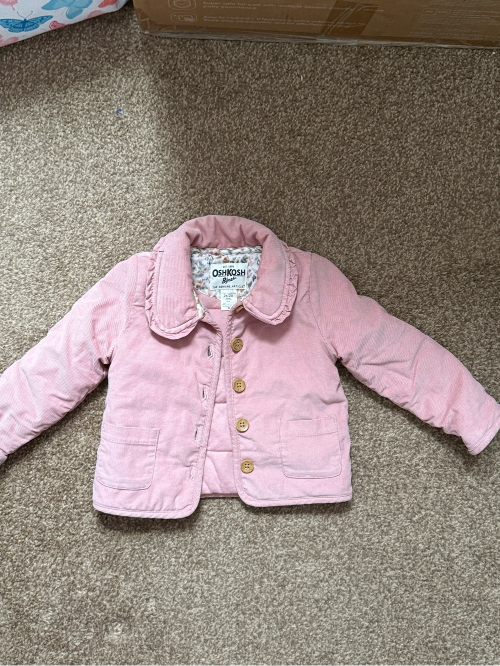 OshKosh B’gosh Pink Corduroy Floral Jacket 2T